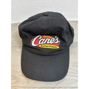 Raising Cane's Chicken Fingers Hat Cap Black Strapback Cotton Adjustable